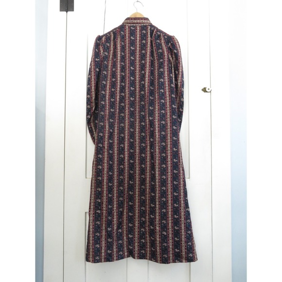 Vintage Herman Geist Floral Cotton Maxi Shirt Dress 10 Puff Sleeve Cottagecore - Picture 4 of 11